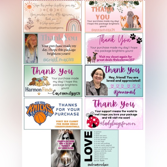 Customized Thank You Cards (20), Handmade - Picture 2 of 13